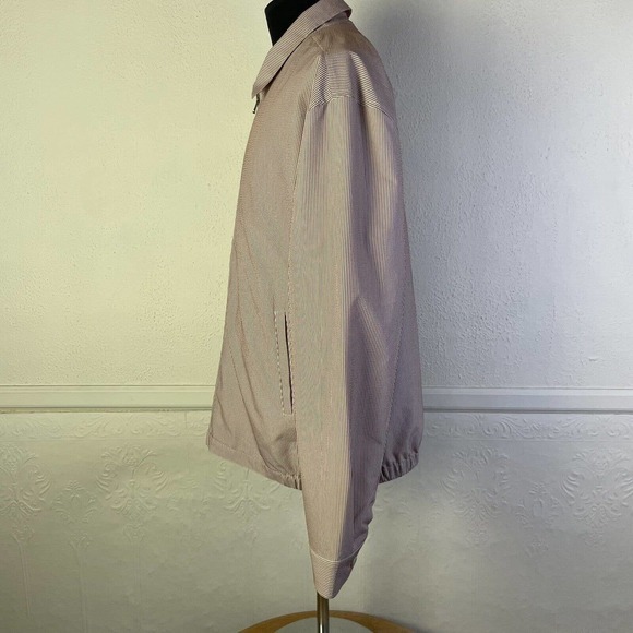 Bobby Jones Windbreaker Jacket Mens XXL Red White Seersucker Stripe Zip - Picture 6 of 11